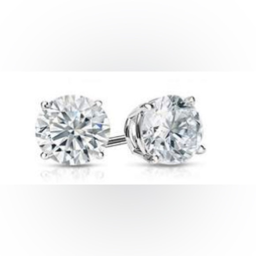 NWOT Solid Sterling silver Stud earrings with crystals from Swarovski